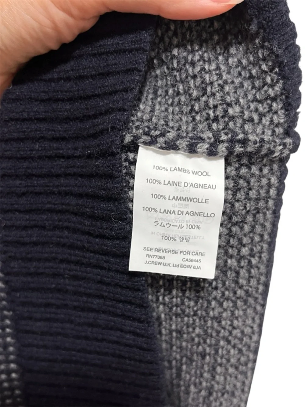 J.Crew Navy Lambswool Quarter-Zip Pullover Sweater M